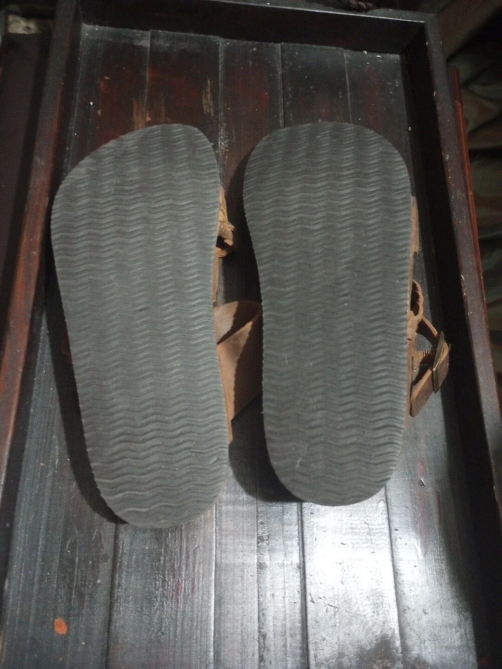 White Mountain Footbeds Women’s Hayleigh Sandals Slides Brown Leather SZ 9M